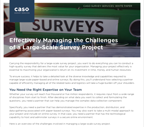 White Paper: Managing Challenges of Large-Scale Surveys