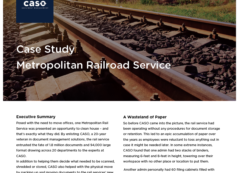 Metropolitan Railroad Service Case Study