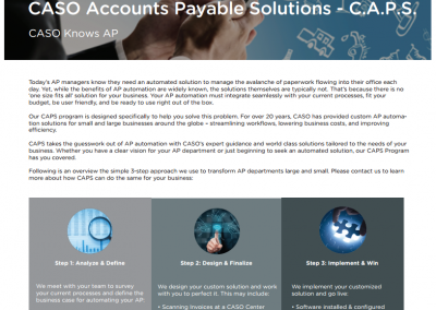 CASO Accounts Payable Solutions – C.A.P.S